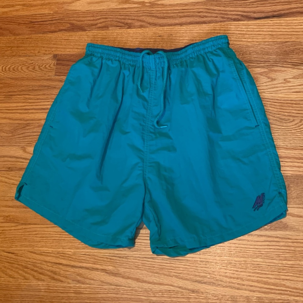 Vintage MSport Shorts, Green, Size Medium, With Pockets, 70s, 80s Style